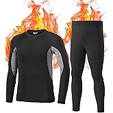 EoBeKee Boys Thermal Underwear Set - Ultra Soft Fleece Lined Long Johns Tops & Bottoms Cold Weather Base Layer for Winter