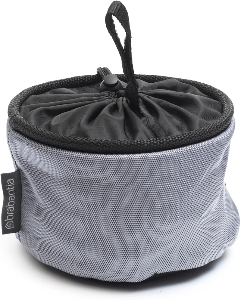 Brabantia Peg Bag Laundry Rack Accessory Holds 75 Pegs Grey 16x16x16 cm