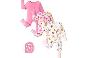 PATPAT Baby Footies Boys Girls - Bamboo Viscose - Zipper & Non-Slip Soles Romper Mitten - Footed & Footless Infant Clothes