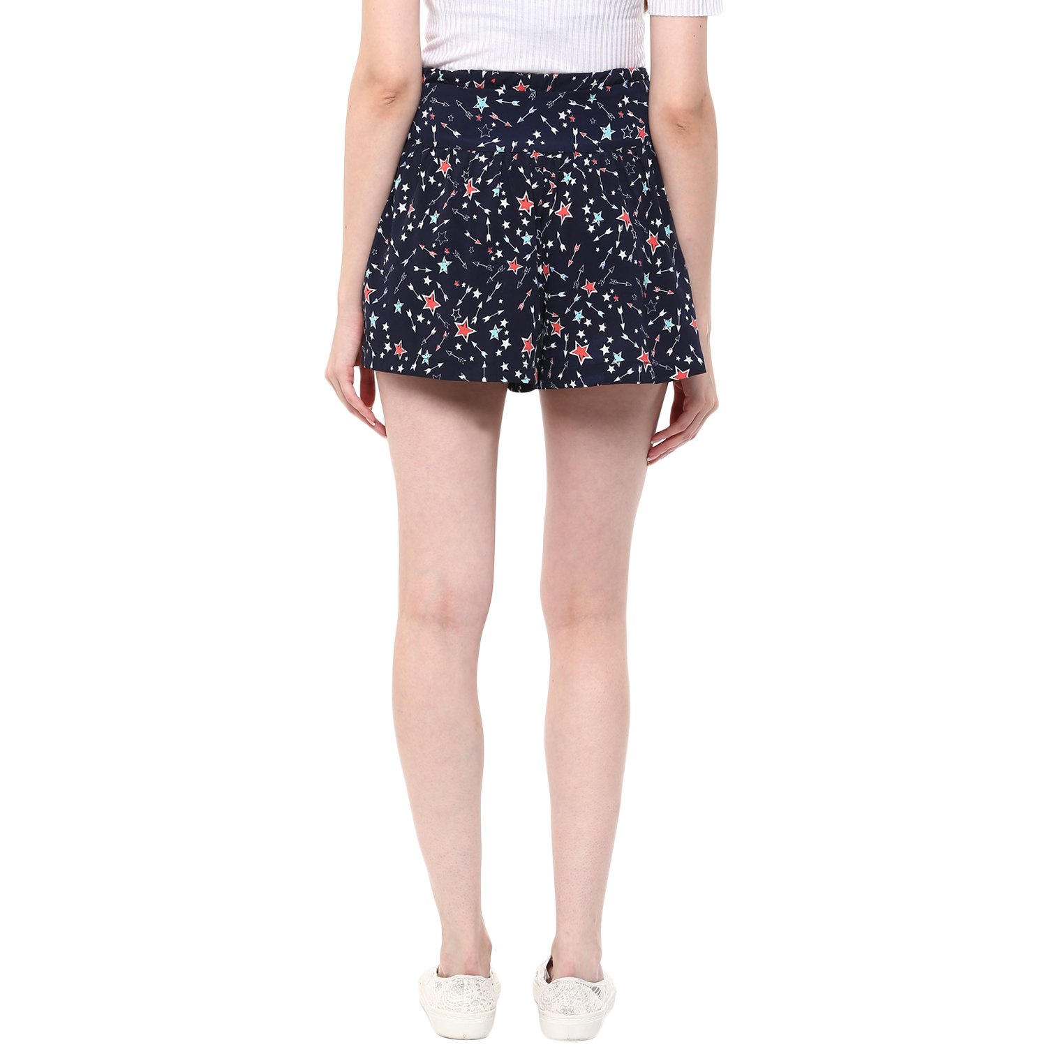 moderno&trade; printed women's blue printed shorts