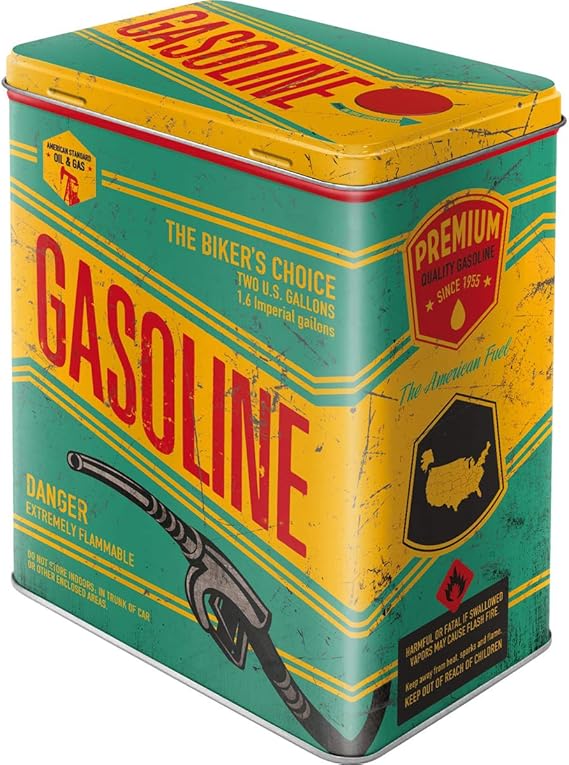 Nostalgic-Art Caja metálica de Estilo Retro - Gasoline: Amazon.es: Hogar