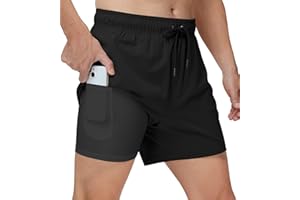 Willit Men's Swim Trunks Swim Shorts Quick Dry Beach Board Shorts Compression with Pockets 5“ 7“