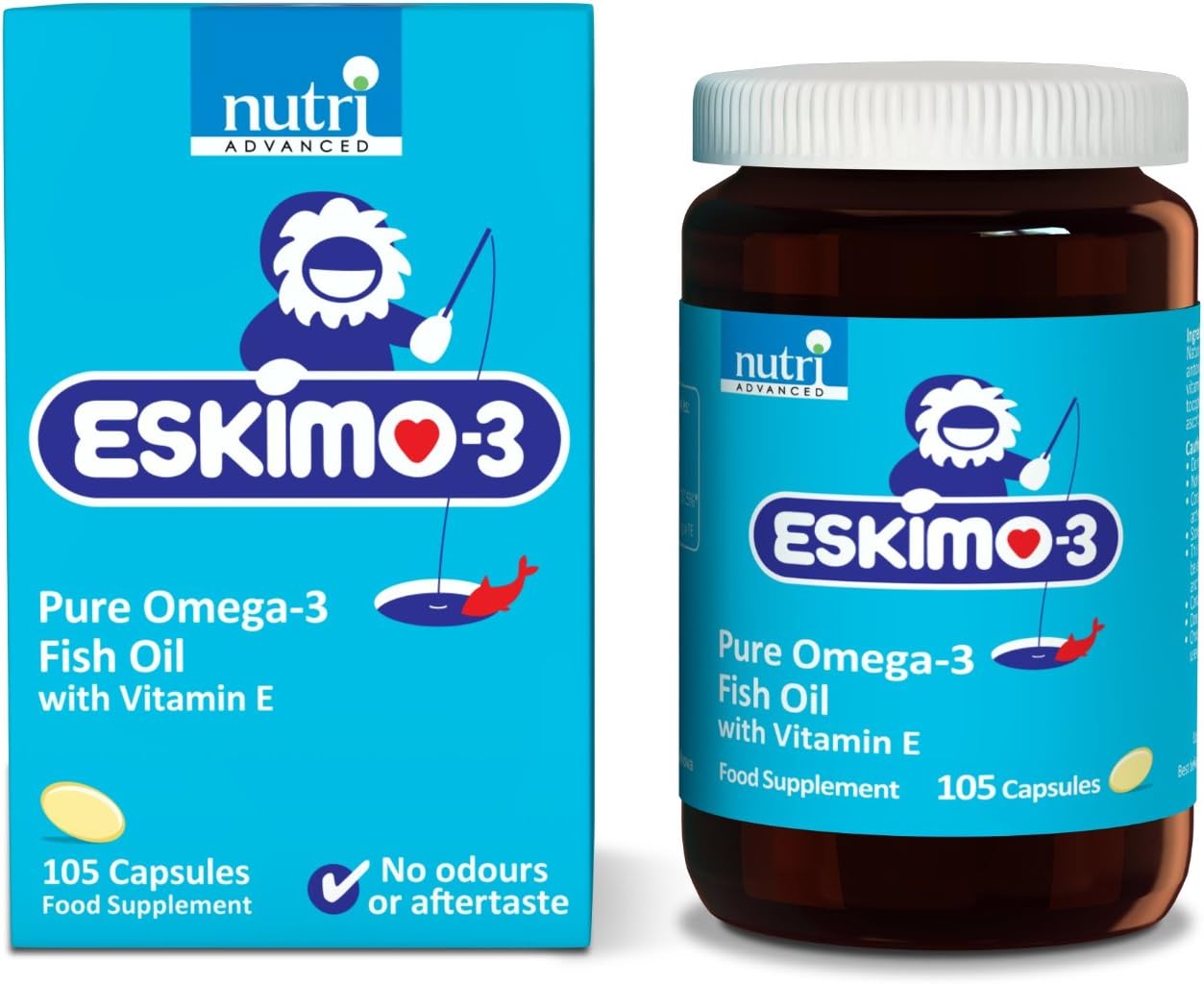Eskimo-3 Fish Oil by Metagenics - Source of Omega-3 and Essential Fatty Acids EPA & DHA - Brain, Vision & Heart - 105 Mini Capsules