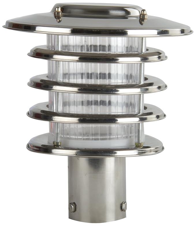 Glow Fixtures Metal & Glass Garden Gate Light (Black, 10 Watts)