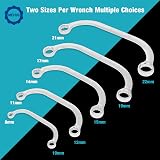 DURATECH 5pc Double Ring Spanner Set 8-22mm Metric 12-Point C-Type Obstruction view 2