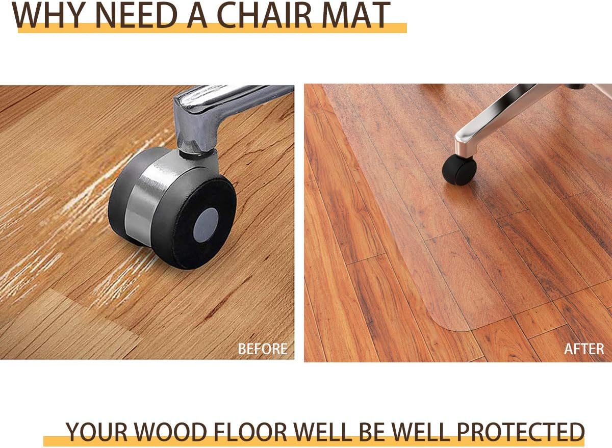 Homek Office Chair Mat for Hardwood Floor, 48 x 30 Inches Desk Chair Mat for Hard Floor, Easy Glide for Chairs: Kitchen & Dining