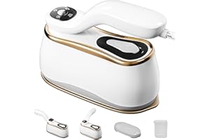 Mitdir Portable Clothes Steamer 175x80mm Ceramic Glaze Panel Iron LCD 220ml Water Tank 1200W & 15s Fast Heat Up 4-speed Steam