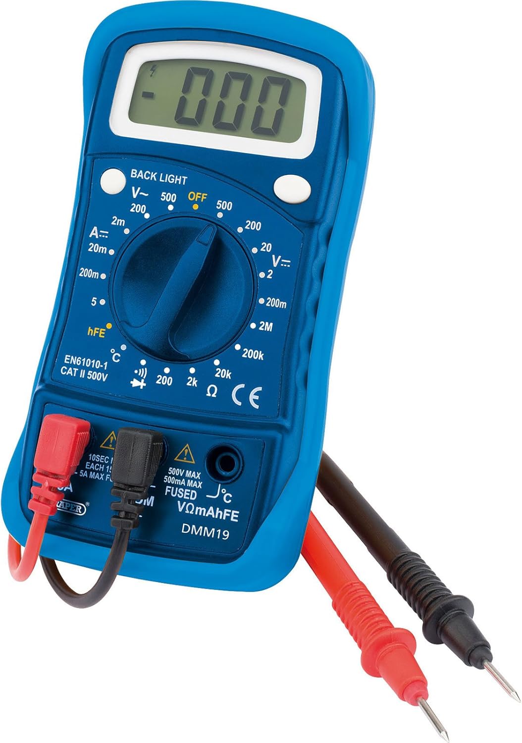 Draper 19 Function Digital Multimeter With Heat Temperature Probe