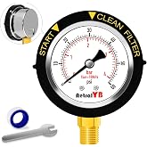 AetralYB 60Psi Pool Filter Pressure Gauge, IP67 Waterproof,2" Dial,1/4NPT | Stainless Steel Case, 1/4" NPT Bottom Mount,for Swimming Pool Pump, Spa &amp; Aquarium Filter System, Clean Filter Indicator