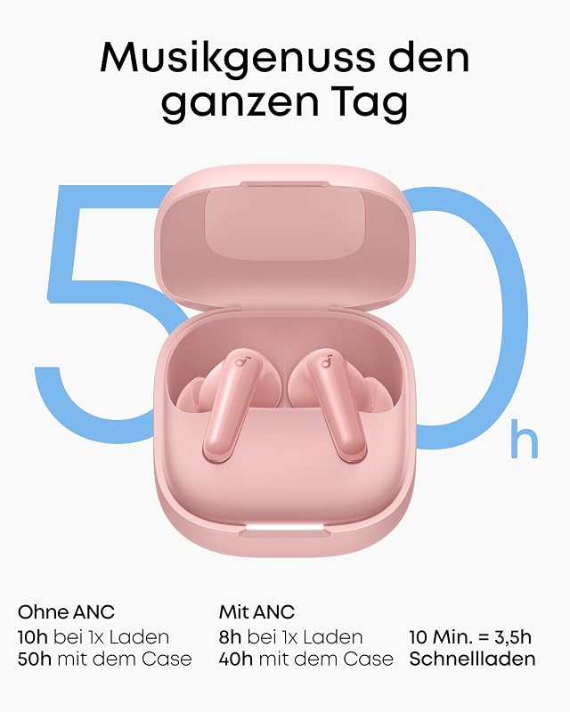 by Anker P31i kabellose Bluetooth-Kopfhörer, Hi-Res Sound, Rosa
