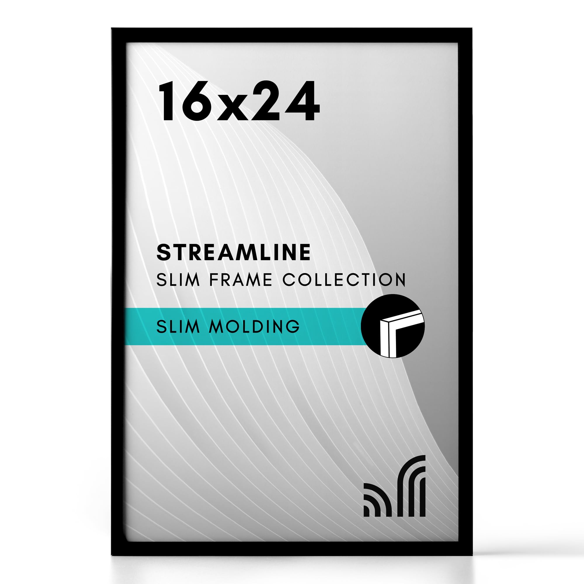 Americanflat 16x24 Poster Frame - Slim Molding - Black