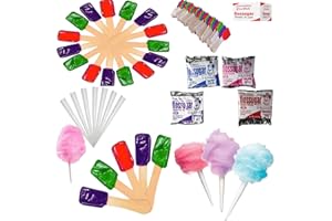 Concession Essentials Cotton Candy Kit, 100 Cones, 4 Flavored Sugars, 54 Flavor Spoons