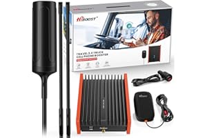 HiBoost Cell Phone Signal Booster for Trucks, SUVs, Pickup & Semi-Trucks | Boosts 5G & 4G LTE for All Carriers-Verizon, AT&T, T-Mobile & More | Weatherproof Antenna | Ultra-Stable | FCC Approved