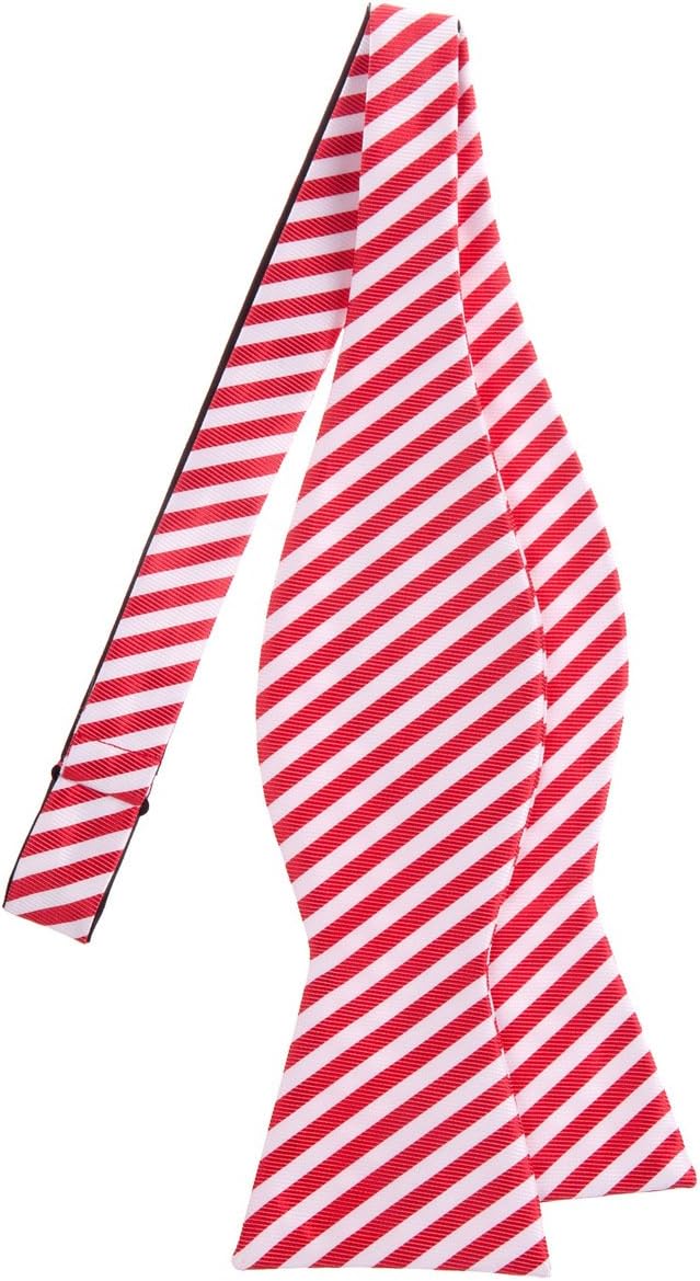 Striped Woven Microfiber Self Tie Bow Tie