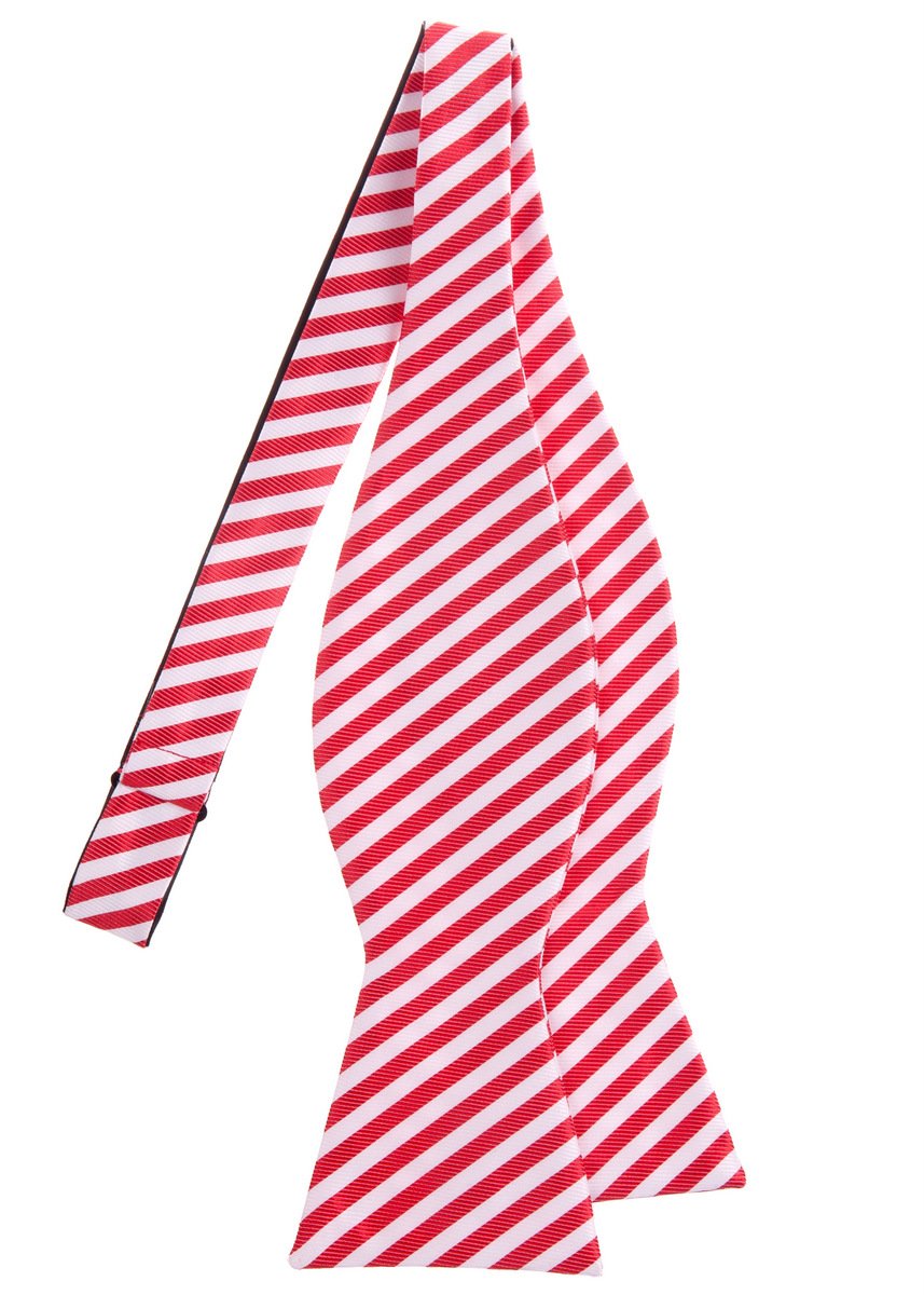 Striped Woven Microfiber Self Tie Bow Tie