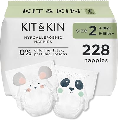Kit & Kin Premium Baby Nappies Size 2 4-8 kg Pack of 228