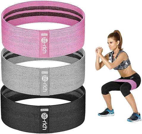 COOLAPA Resistance Bands for Legs and Butt, 3- Piece Fabric ...