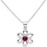 Cherished Moments .925 Sterling Silver Daisy Simulated Birthstone Necklace