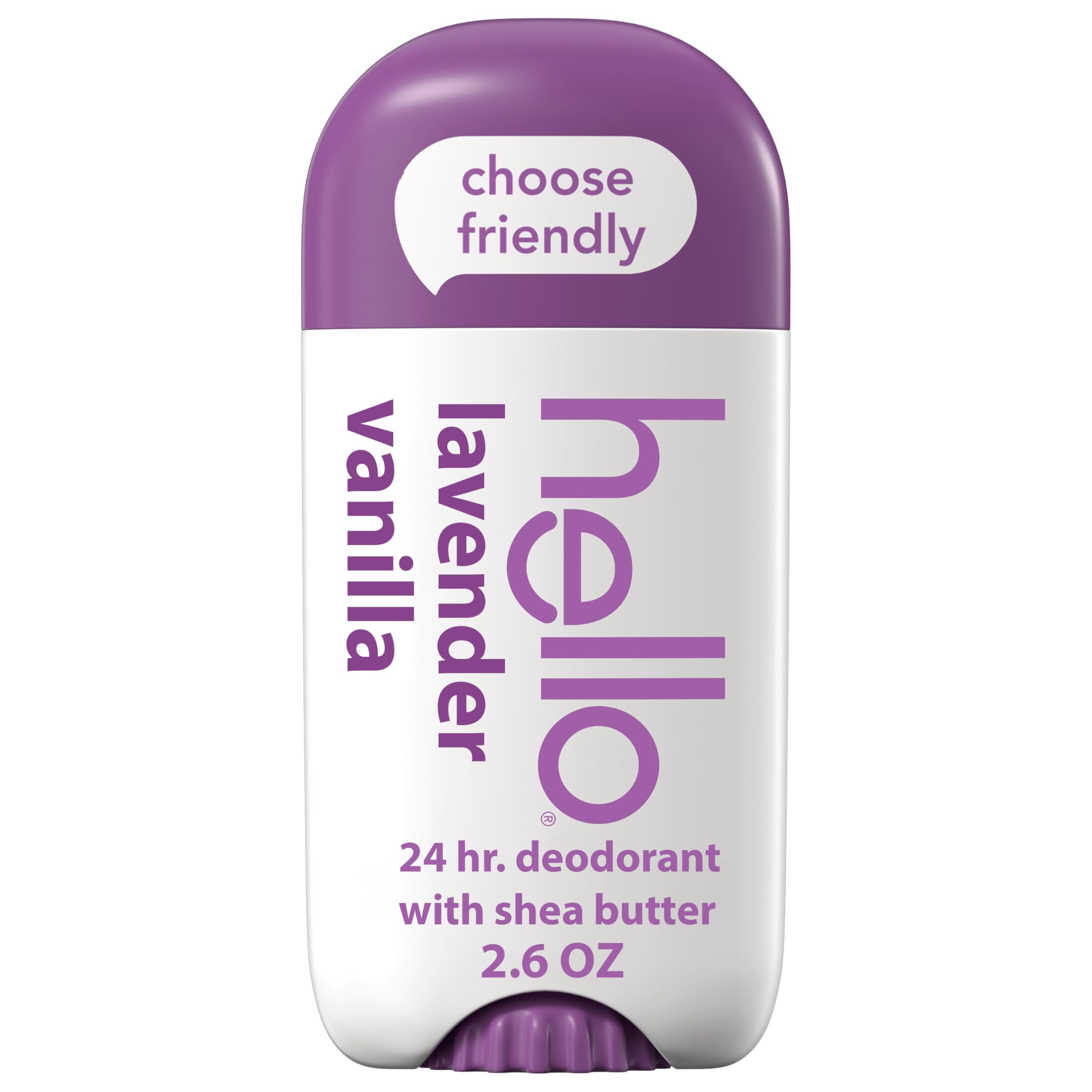 Photo 1 of hello Lavender Vanilla Aluminum Free Deodorant for Women and Men with Shea Butter, 24-Hour Freshness, Baking Soda Free Deodorant, Dermatologically Tested, 2.6 oz Stick