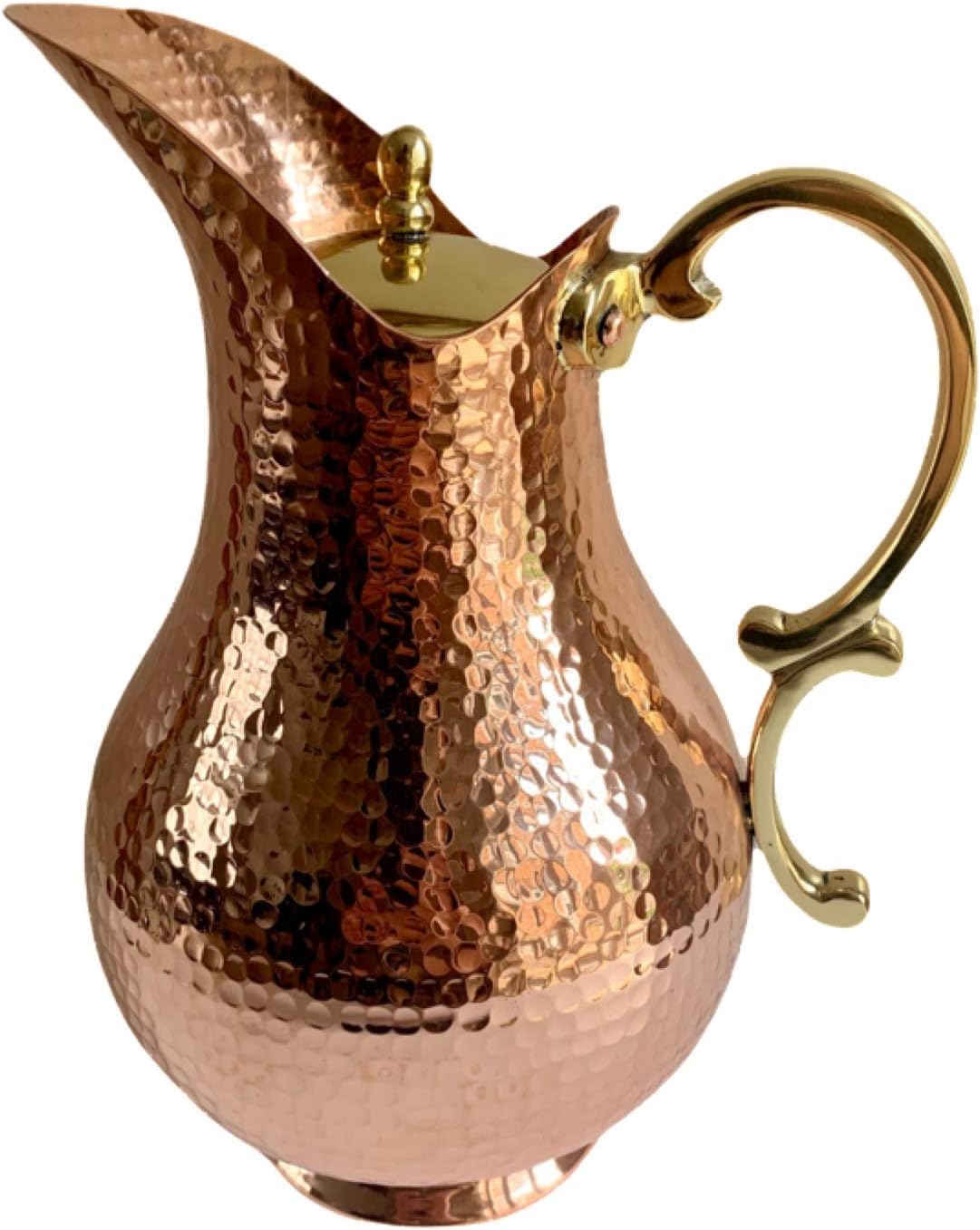 Hammered Copper Water Pitcher Food Safe 100 Pure Copper Handmade