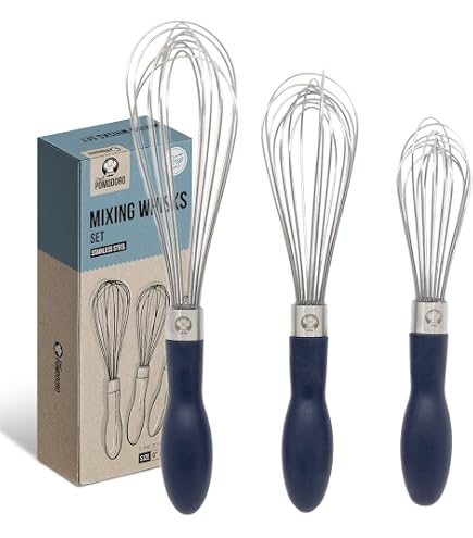 Polly Online Lot De 3 Fouets Ballons Acier Inoxydable 8/10/12 Pouces - Ustensiles Cuisine Pâtisserie