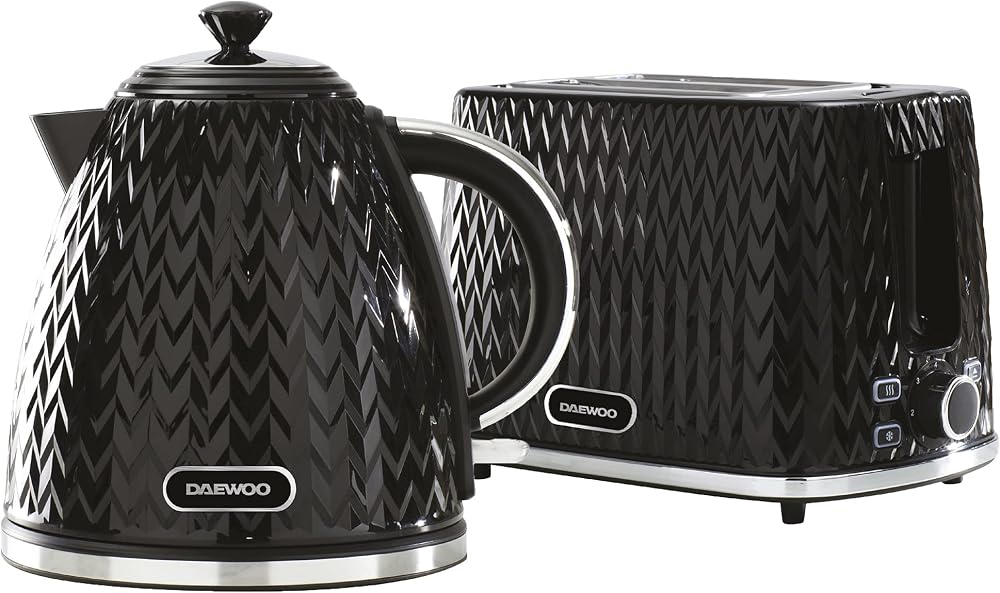 Daewoo Argyle 1.7 Litre Fast Boil Kettle and 2 Slice Toaster Set