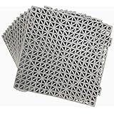 12 Pack Modular Interlocking Cushion 11.5" x 11.5" Mat Floor Tile Mats Drain Pool Patio Balcony Yard Pet Area Washer Pad(Gray