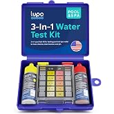 LUPO 3-in-1 Pool Test Kit | Pool Testing Kit for Swimming Pools &amp; Spas | For Testing Total Chlorine, Total Bromine &amp; pH | Pool Chemical Test For Quick &amp; Accurate At-Home Pool Water Testing