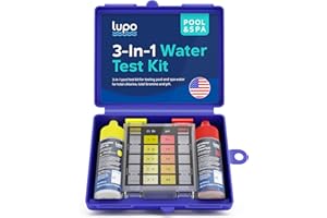 LUPO GLOBAL Lupo 3-in-1 Pool Test Kit | Pool Testing Kit for Residential Swimming Pools & Spas for Testing Total Chlorine, Total Bromine & pH | Pool Chemical Test for Quick & Accurate at-Home Pool Water Testing