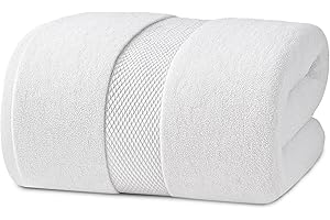 Infinitee Xclusives – Luxury Bath Sheets Towels – 1 Pack 600 GSM (35X70 Inches) – 100% Ring Spun Cotton Large Bath Towels for Bathroom (Brilliant White, Bath Sheets - Pack 1)