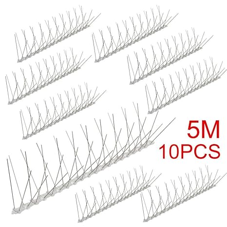 Yaheetech 10 Stück Taubenabwehr 50 cm Vogelabwehr Taubenspikes 4 reihig aus Edelstahl