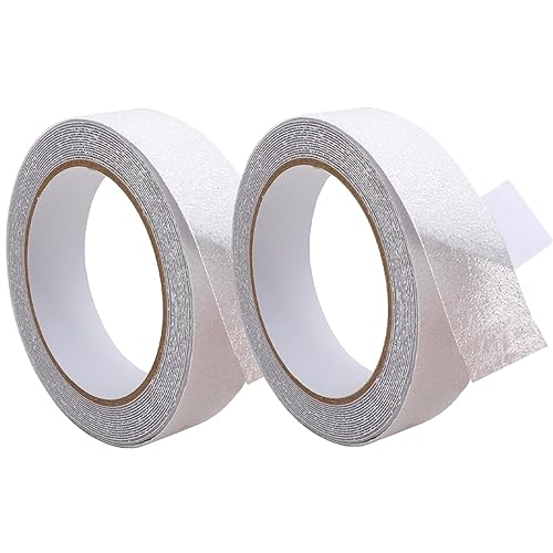 Anti Slip Tape,Grip Tape,2 Pcs Frosted Rubber Grip Tape,Self Adhesive Clear Scrub Non Slip Tape for Stairs Steps Kitchen(2.5cm x 5m)