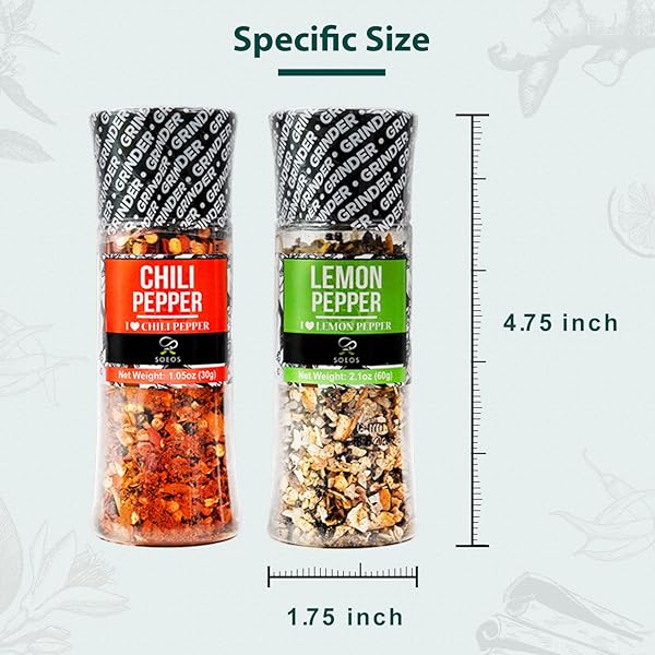SOEOS SPICE SEASONING SET OF 9 WITH INTEGRATED GRINDERS, INDIVIDUAL SPICE GRINDER, PURE AND FRESH PERFECT FOR BBQ SEASONING GIFT SET, GRILLING SPICE, PEPPER GRINDER,COLORFUL