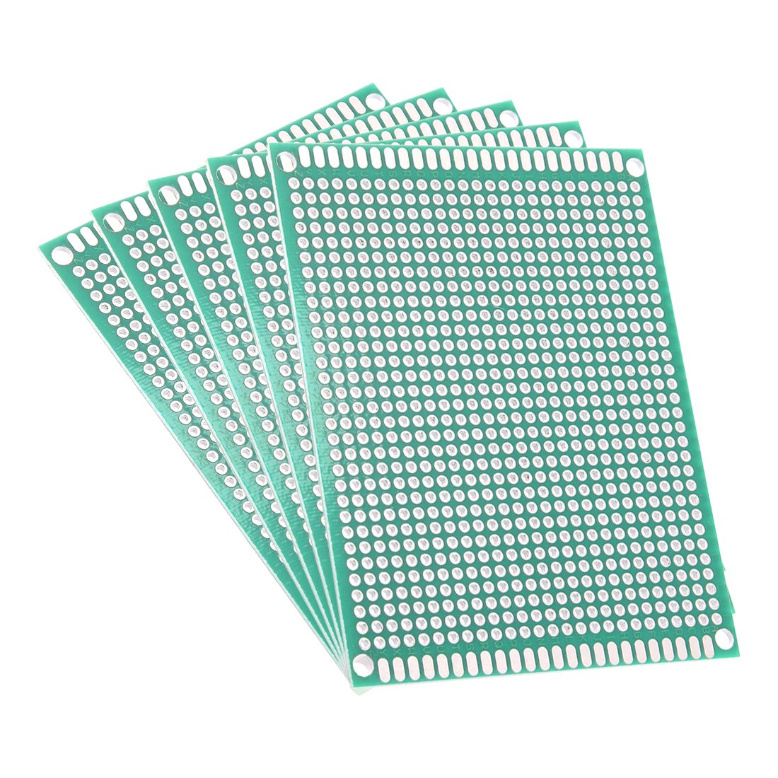 Sourcingmap 5pcs 7x9cm Double Sided PCB Board Universal Printed Circuit Proto Board for DIY Soldering Electronic Projects Practice Test Circuit