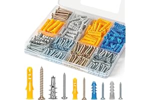 286PCS Drywall Anchors and Screws Kit - Complete Wall Hanging Kit with Assorted Screws and Anchors for Picture Hanging