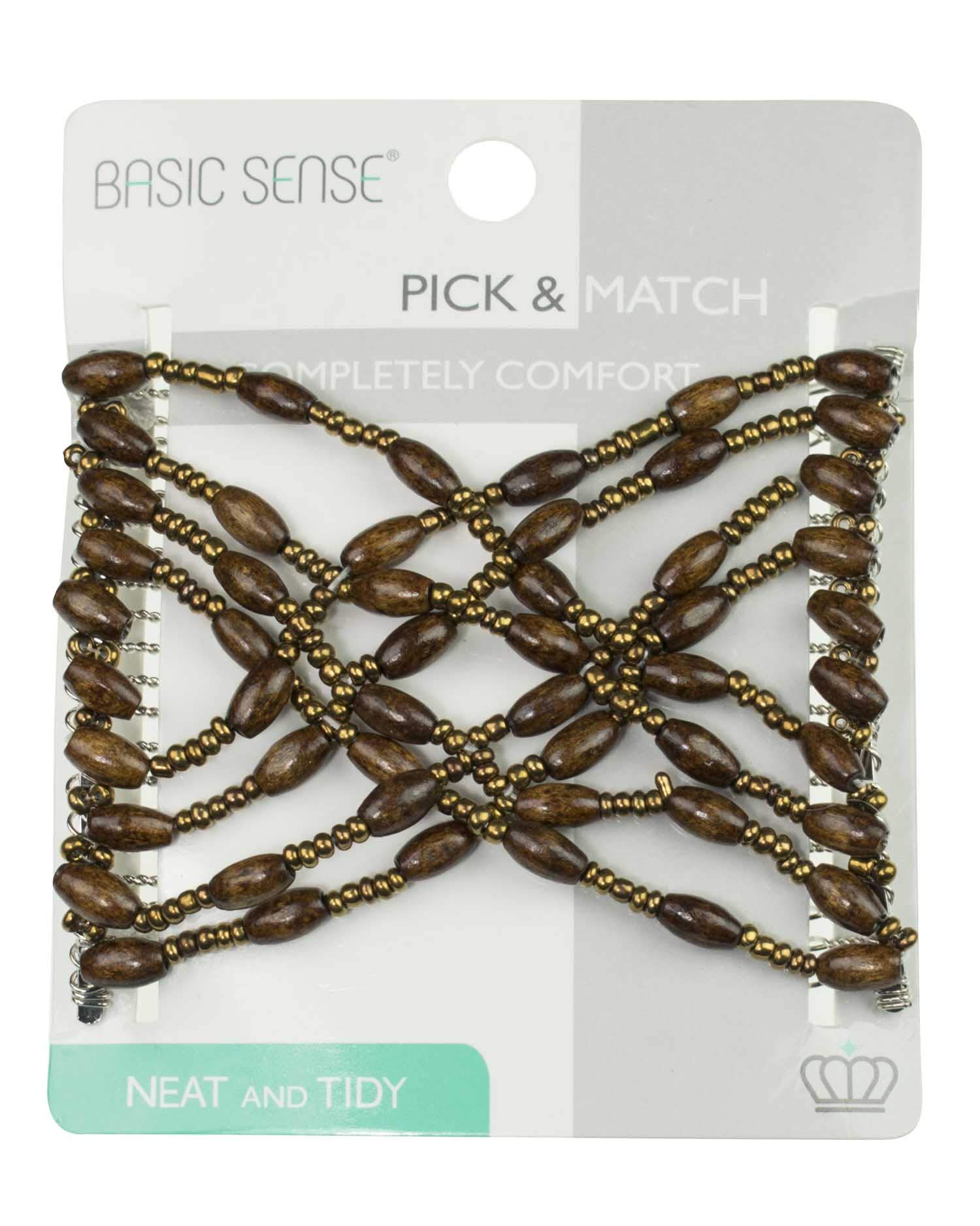 Magic Beads Double Women/Ladies Hair Clip Stretchy Hair Combs Clips (55-Brown)