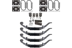 The Trailer Parts Outlet - Trailer 7 Leaf Slipper Spring Suspension and Tandem Axle Hanger Kit for 5" Tubes - 15,000-16,000 lb Axles