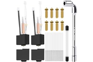 Kobra 3 Hotend, 33pcs 3D Printing Extruder Hotend Kit, Including Heating Block,Silicone Case,Nozzle Cleaning Pins,Wrenches,0.