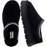 CUSHIONAIRE Kabuki Platform Boots Genuine Suede Fuzzy Mule Slippers for Women with Memory Foam | Indoor/Outdoor Womens Slippers | Wide Widths Available