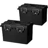 Sheffield 12773 XL Ammo Box Made in USA Lockable Ammo Storage Box | 2 Pack Lockable Storage Box, Water and Dust Resistant Dry Box, Secures Hunting Gear, Gun Accessories, Supplies, and Bullets