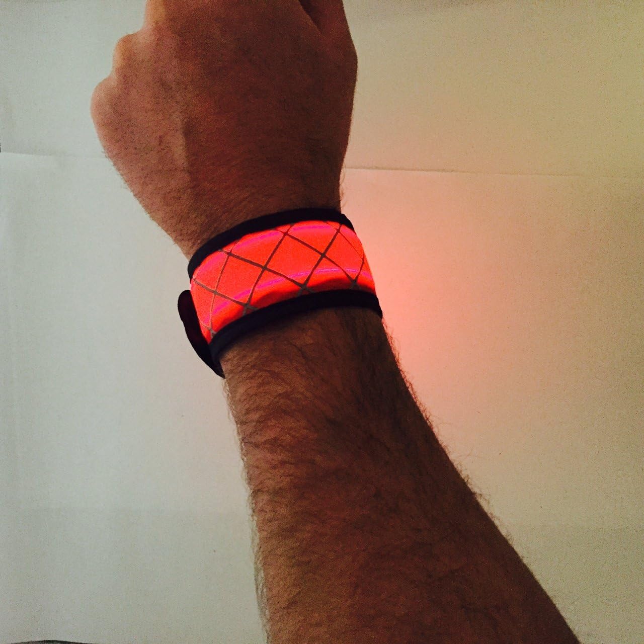 PAC Supplies USA Running/Jogging Light up Wristband - Be Seen and Be Safe - Hi Visability Yellow, Pink, RED, Orange