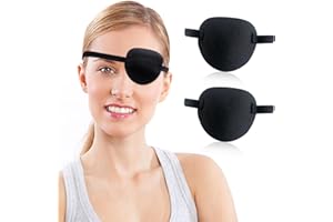 RIKEYO Eye Patch,2pcs Eye Patches for Adults,Medical Eyepatch for Left Right Eye After Surgery,Adjustable Eye Patch for Amblyopia Strabismus Black
