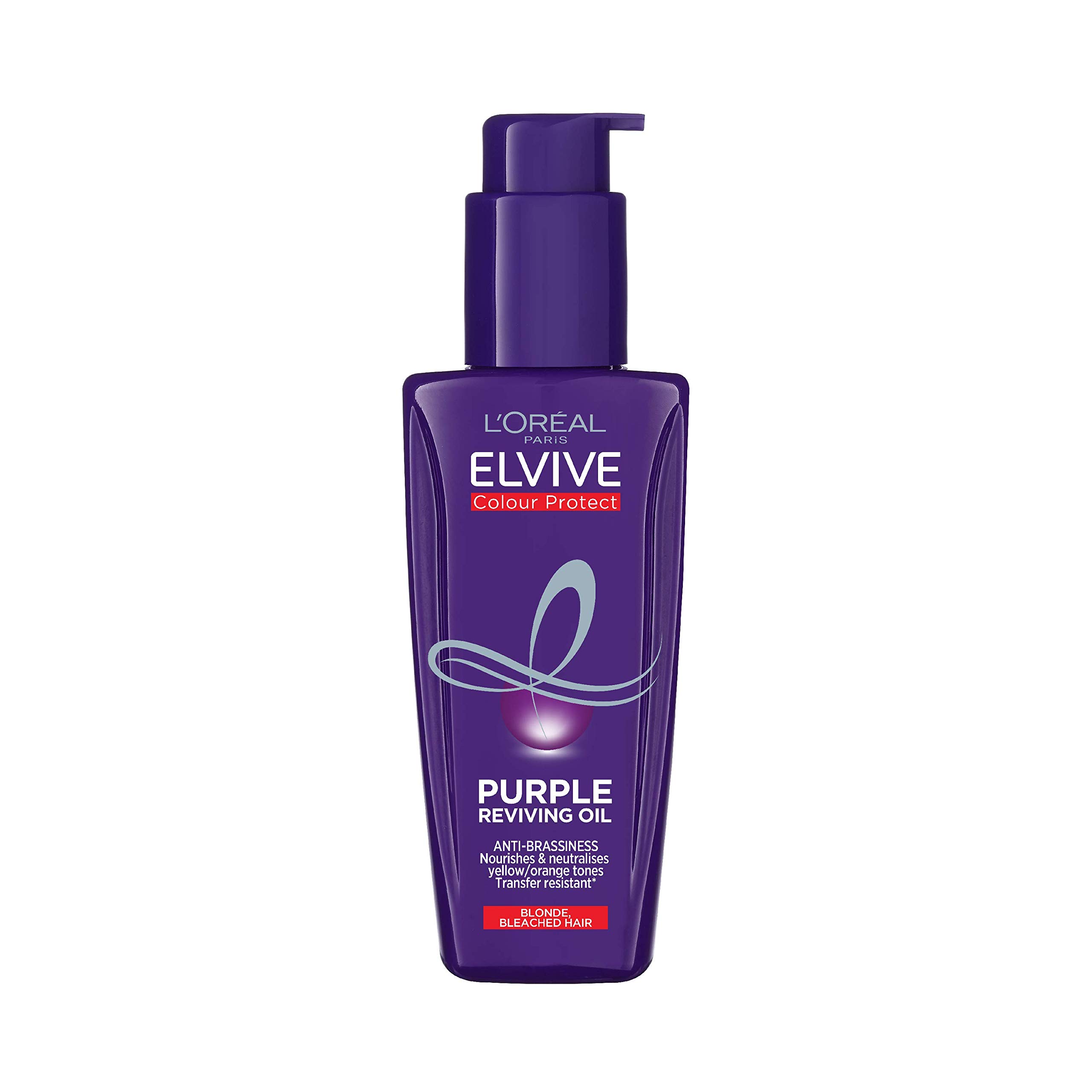 L'Oreal Paris Elvive Colour Protect Purple Anti-Brassiness Hair Oil For Highlighted Brunette, Blonde & Grey Hair 100ml