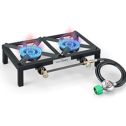 COOKAMP Propane Double Burner Angle Iron Camp Stove