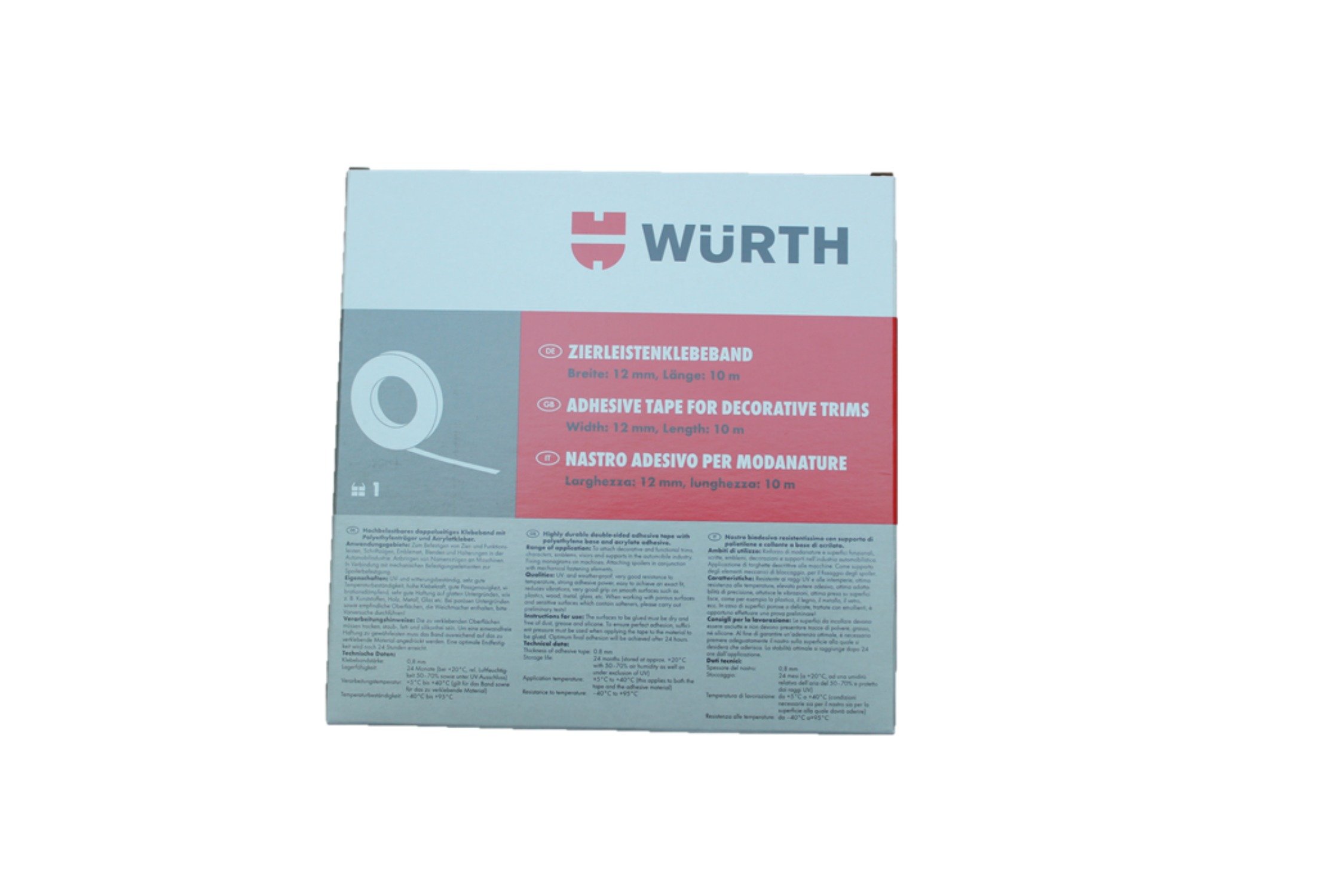 Würth Modanature Nastro Adesivo | Larghezza 12 mm/Lunghezza 10 M