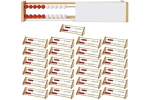 hand2mind 20-Bead Wooden Rekenrek Abacus Classroom Set, Colored Abacus for Kids Math, Wooden Counting Math Manipulatives, Bead Counters for Kids Math, Homeschool Supplies (Set of 26)