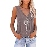 ETCYY Women's Sleeveless V Neck Tank Tops Summer Trendy 2026 Causal Cute Printed Loose Fit Workout Athletic Yoga Shirts