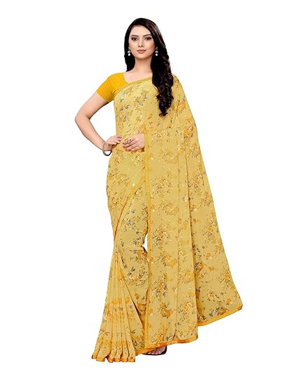 KANCHNAR Womens Chiffon Saree