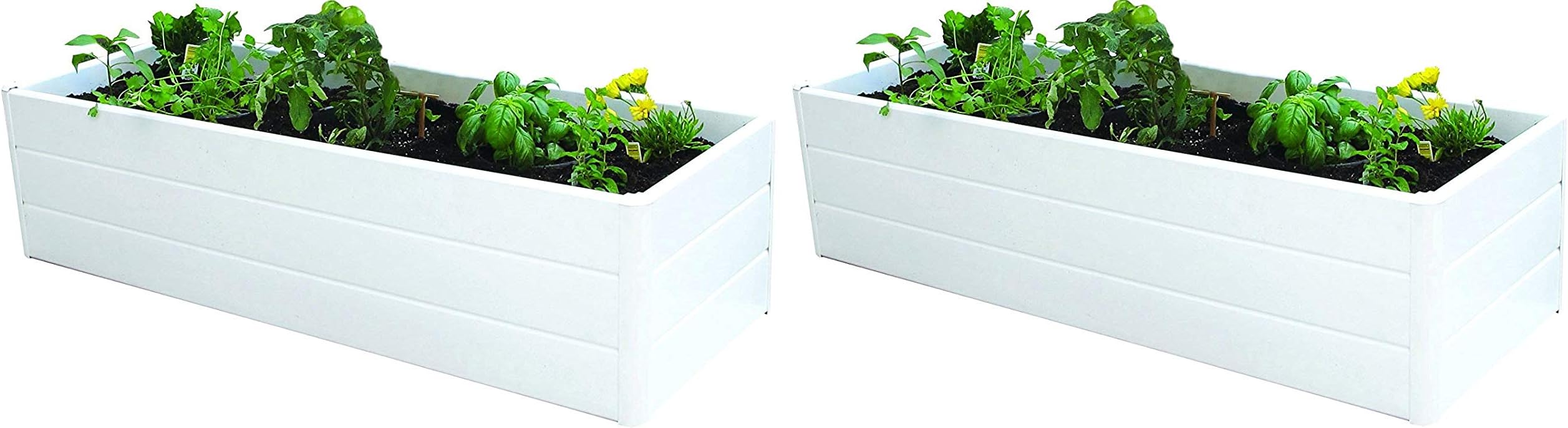 Nuvue Products Patio Garden Box 16" Wide x 44.5" Long x 11.5" High - White (Тwo Рack)