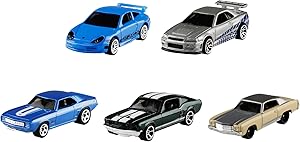 Hot Wheels Fast & Furious 5-Pack 1:64 Scale Vehicles Instant Collection Toy Cars for Fans of Fast and Furious Gift Ages 3 and Older